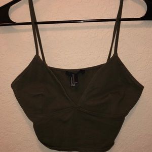 Dark Green Crop Top